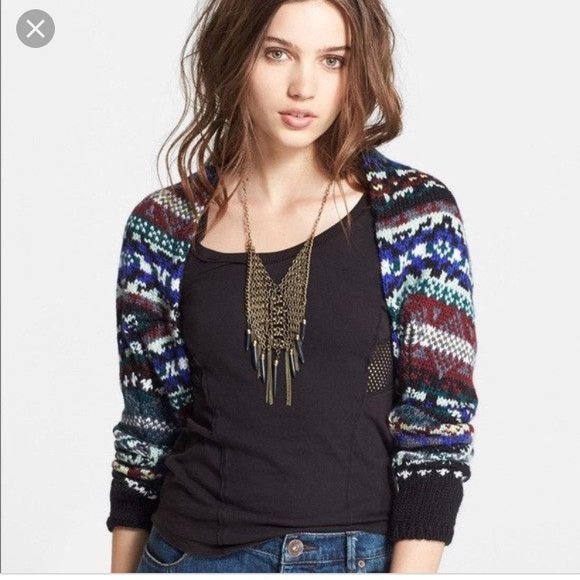 Free People Sweaters - NEW Free People Fairisle bolero sweater size XS